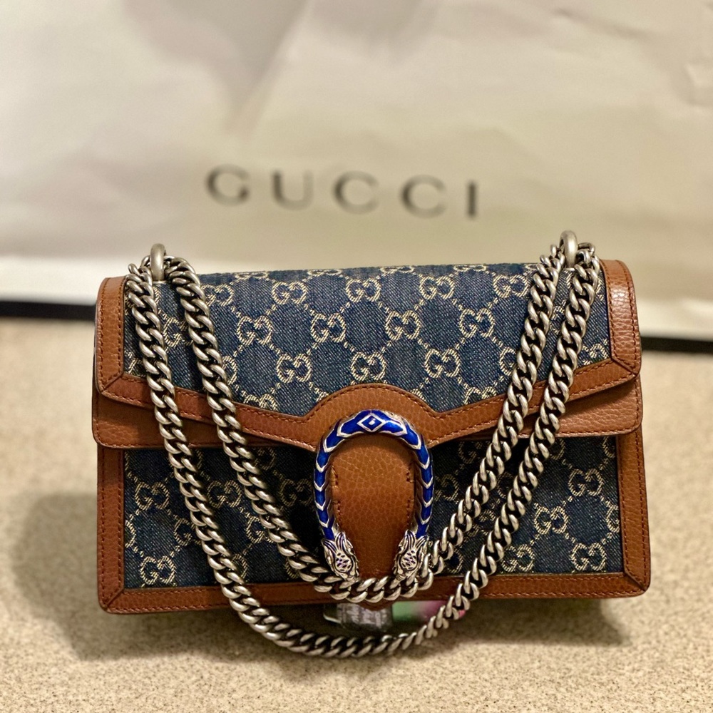 NEW!! GUCCI AUTHENTIC  BRAND NEW DIONYSUS DENIM SHOULD BAG